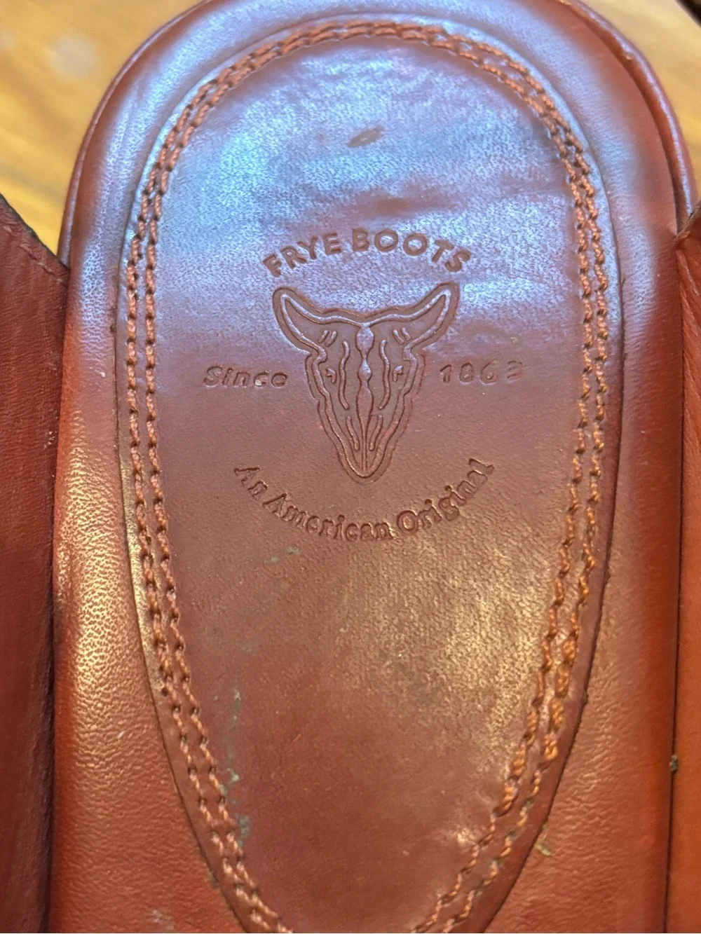 Frye leather Slingback Platform peep toe Heels